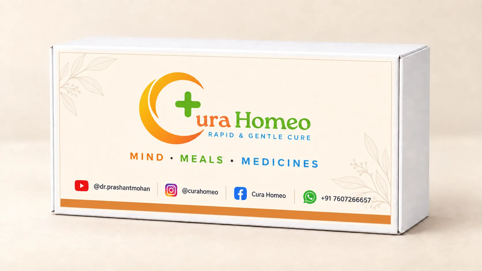 Closed CuraHomeo CuraBox with branded exterior